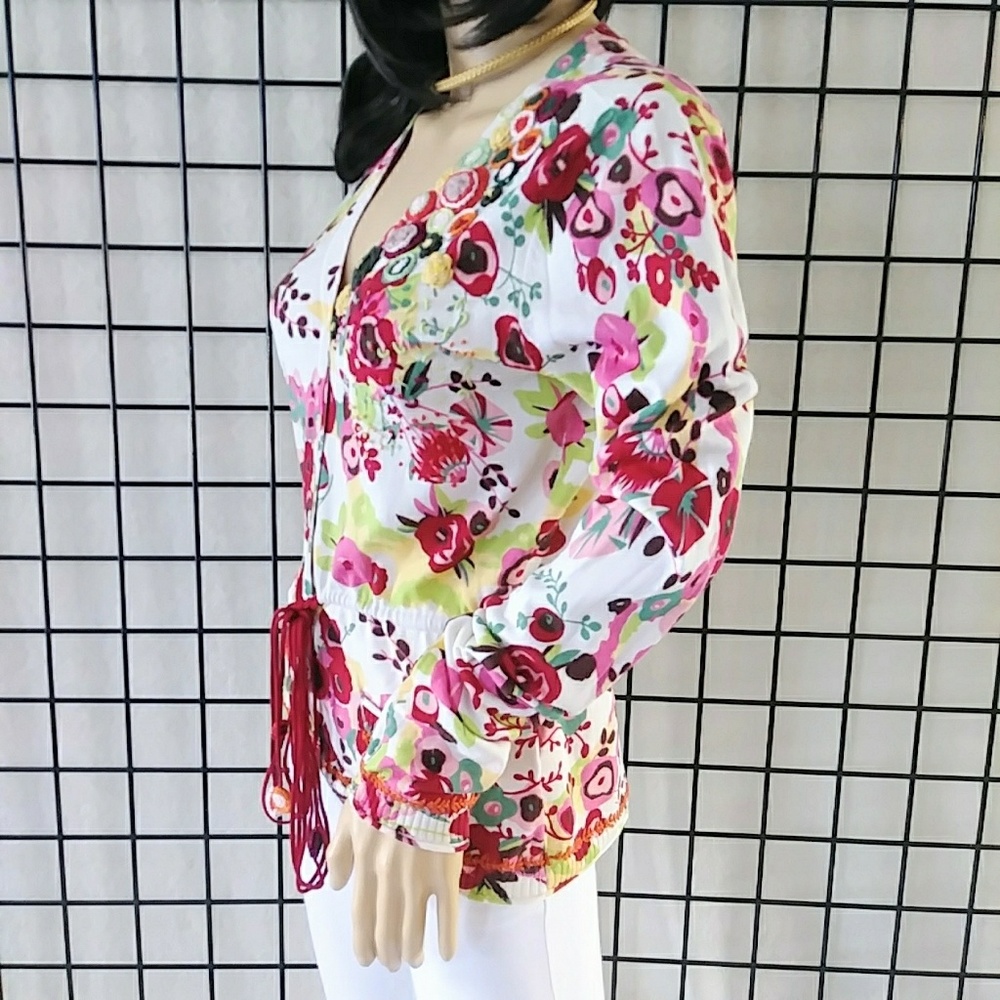 SALE! NEW Kenzo Sz L Poppy Floral Cardigan Sweater - Picture 7 of 8